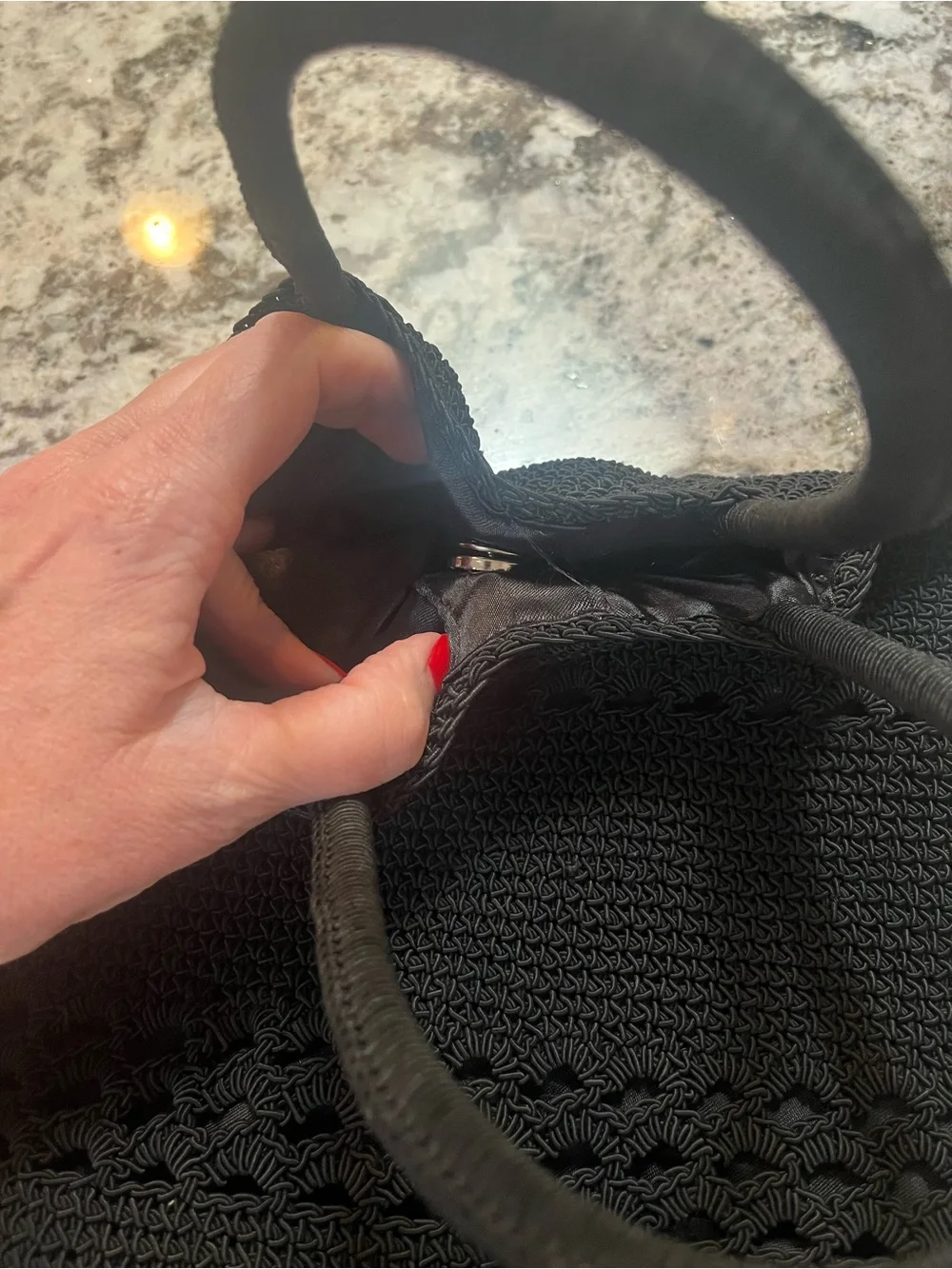 Black Woven Tote Bag